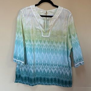 Alfred Dunner Green and Blue Gradient Tunic